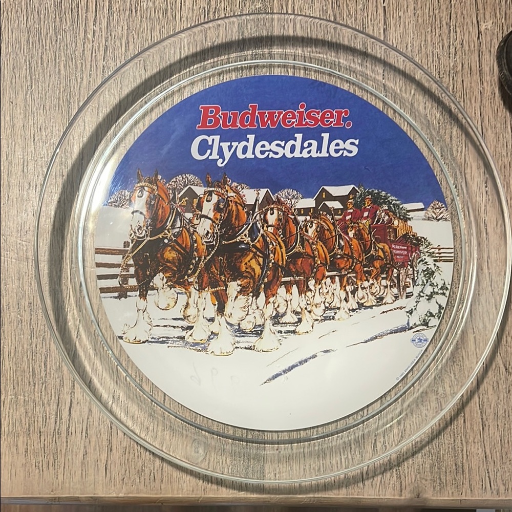 1996‎ Budweiser Clydesdales Glass Plate